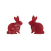 Erstwilder Essentials Bunny Textured Resin Stud Earrings - Red EE0007-RI1000