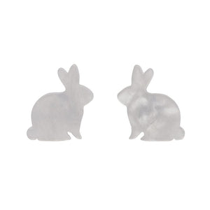 Erstwilder Essentials Bunny Ripple Resin Stud Earrings - White EE0007-RI8000