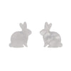 Bunny Ripple Resin Stud Earrings - White