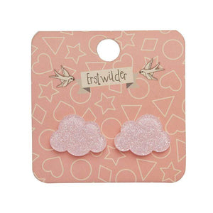 Erstwilder Essentials Cloud Glitter Resin Stud Earrings - Pink EE0008-SG2000