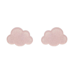 Erstwilder Essentials Cloud Glitter Resin Stud Earrings - Pink EE0008-SG2000