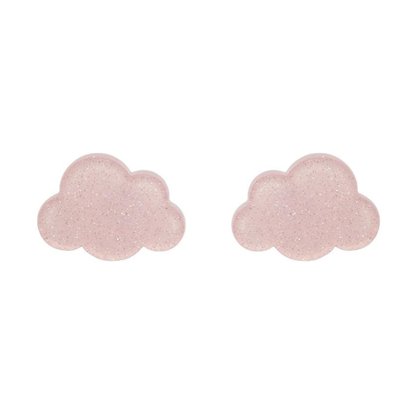 Erstwilder Essentials Cloud Glitter Resin Stud Earrings - Pink EE0008-SG2000