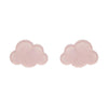 Cloud Glitter Resin Stud Earrings - Pink