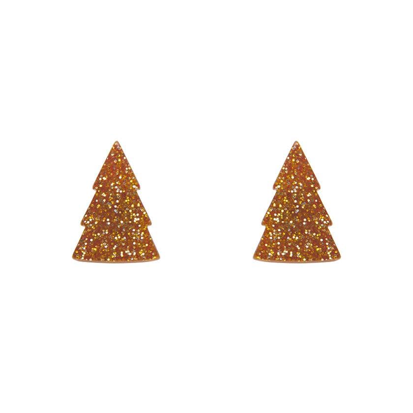 Erstwilder Essentials Tree Glitter Resin Stud Earrings - Gold EE0010-SG6500