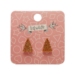 Erstwilder Essentials Tree Glitter Resin Stud Earrings - Gold EE0010-SG6500