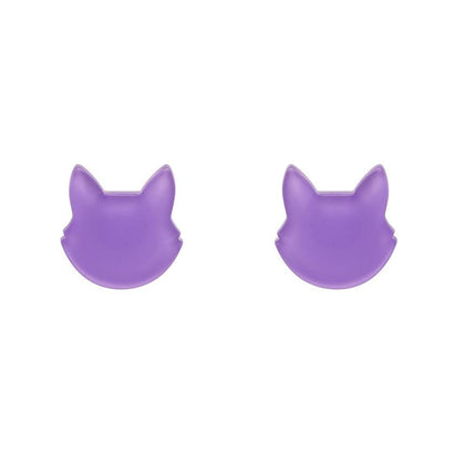 Erstwilder Essentials Cat Head Bubble Resin Stud Earrings - Purple EE0011-BU5000