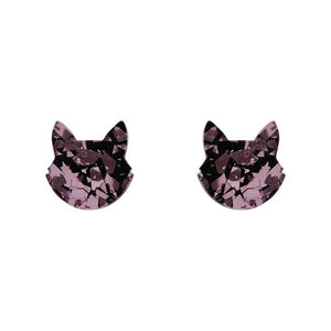 Erstwilder Essentials Cat Head Chunky Glitter Resin Stud Earrings - Pink EE0011-CG2000