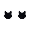 Erstwilder Essentials Cat Head Solid Resin Stud Earrings - Black EE0011-SO7000