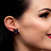 Erstwilder Essentials Cat Head Chunky Glitter Resin Stud Earrings - Purple EE0011-CG5000