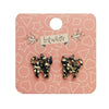 Cat Chunky Glitter Resin Stud Earrings - Yellow