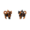Erstwilder Essentials Cat Chunky Glitter Resin Stud Earrings - Orange EE0012-CG6100
