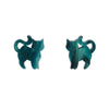 Cat Ripple Glitter Resin Stud Earrings - Green