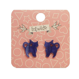 Erstwilder Essentials Cat Ripple Glitter Resin Stud Earrings - Purple EE0012-RG5000