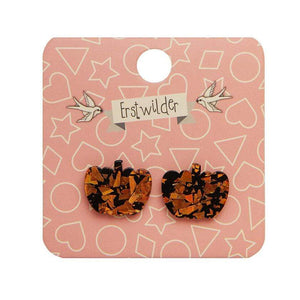 Erstwilder Essentials Pumpkin Chunky Glitter Resin Stud Earrings - Orange EE0013-CG6100