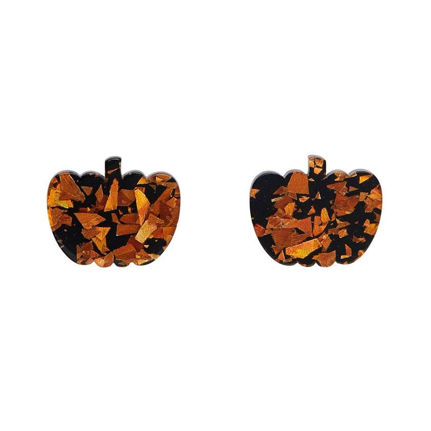 Erstwilder Essentials Pumpkin Chunky Glitter Resin Stud Earrings - Orange EE0013-CG6100