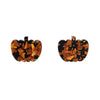Pumpkin Chunky Glitter Resin Stud Earrings - Orange