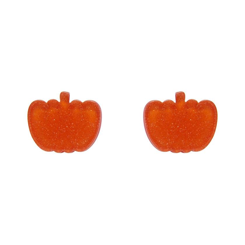 Erstwilder Essentials Pumpkin Glitter Resin Stud Earrings - Orange EE0013-SG6100