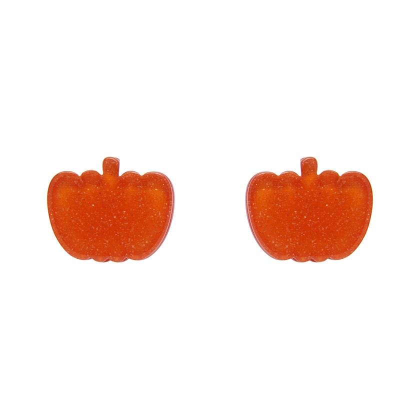 Erstwilder Essentials Pumpkin Glitter Resin Stud Earrings - Orange EE0013-SG6100