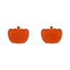 Pumpkin Glitter Resin Stud Earrings - Orange