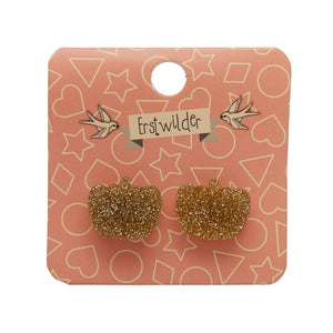Erstwilder Essentials Pumpkin Glitter Resin Stud Earrings - Gold EE0013-SG6500