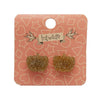Pumpkin Glitter Resin Stud Earrings - Gold