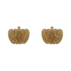 Pumpkin Glitter Resin Stud Earrings - Gold