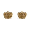 Pumpkin Glitter Resin Stud Earrings - Gold