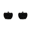 Pumpkin Glitter Resin Stud Earrings - Black