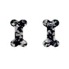 Erstwilder Essentials Bones Chunky Glitter Resin Stud Earrings - Silver EE0014-CG7200