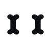 Bones Glitter Resin Stud Earrings - Black