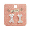Erstwilder Essentials Bones Textured Resin Stud Earrings - White EE0014-T8000