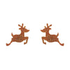 Reindeer Glitter Resin Stud Earrings - Gold