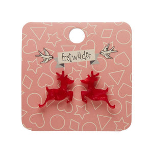 Erstwilder Essentials Reindeer Ripple Resin Stud Earrings - Red EE0017-RI1000