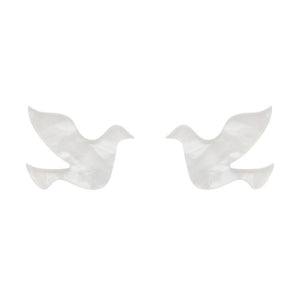 Erstwilder Essentials Dove Ripple Resin Stud Earrings - White EE0018-RI8000