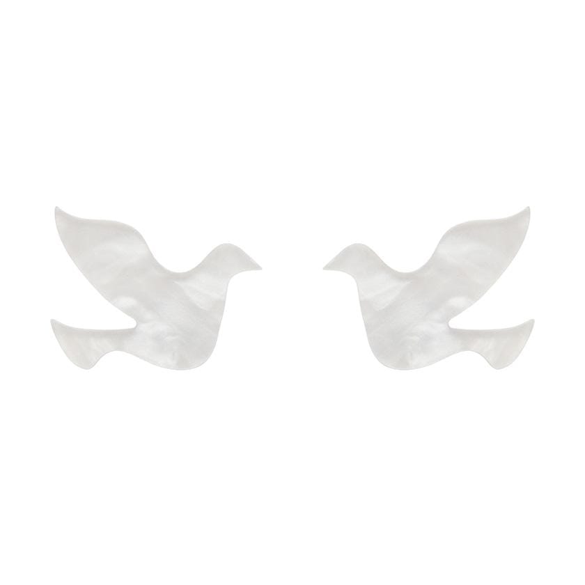 Erstwilder Essentials Dove Ripple Resin Stud Earrings - White EE0018-RI8000