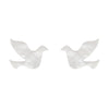 Dove Ripple Resin Stud Earrings - White