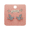 Erstwilder Essentials Dove Glitter Resin Stud Earrings - Silver EE0018-SG7200