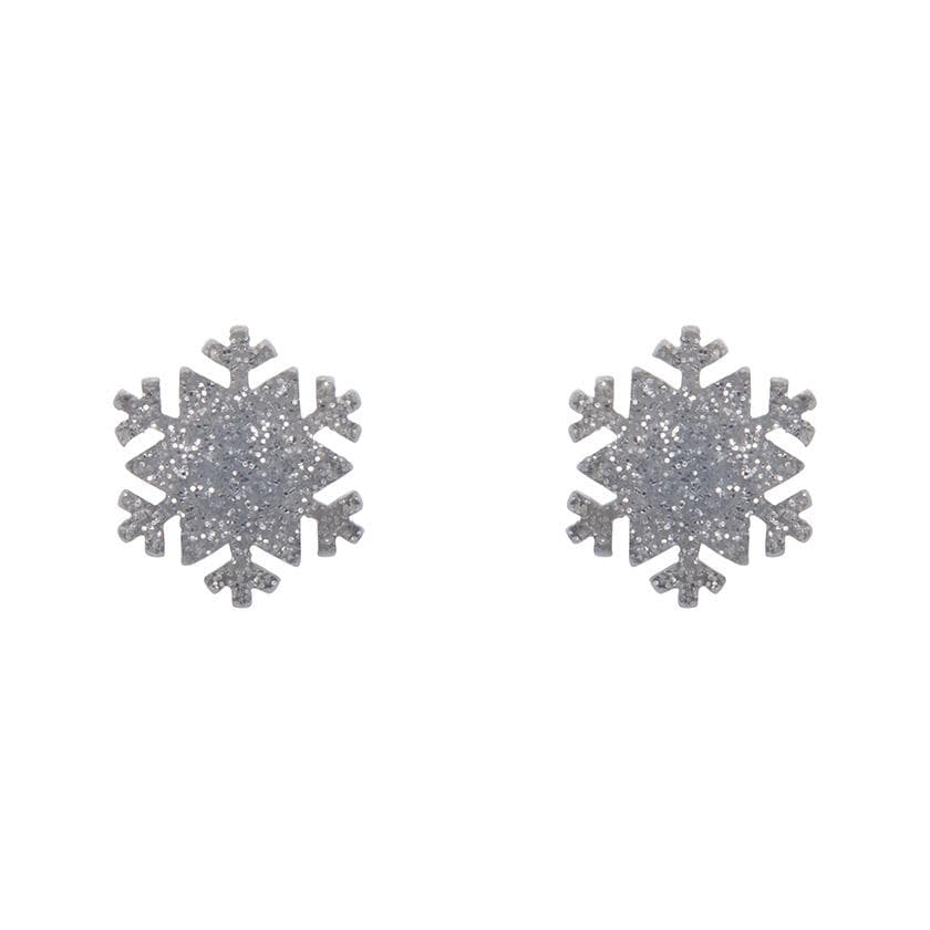 Erstwilder Essentials Snowflake - Glitter Resin Stud Earring - Silver EE0019-SG7200