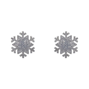 Erstwilder Essentials Snowflake - Glitter Resin Stud Earring - Silver EE0019-SG7200