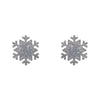 Snowflake - Glitter Resin Stud Earring - Silver