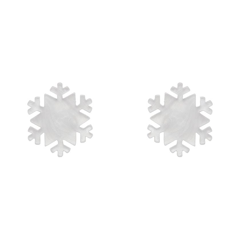 Erstwilder Essentials Snowflake - Ripple Resin Stud Earring - White EE0019-RI8000