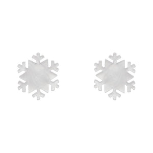 Erstwilder Essentials Snowflake - Ripple Resin Stud Earring - White EE0019-RI8000