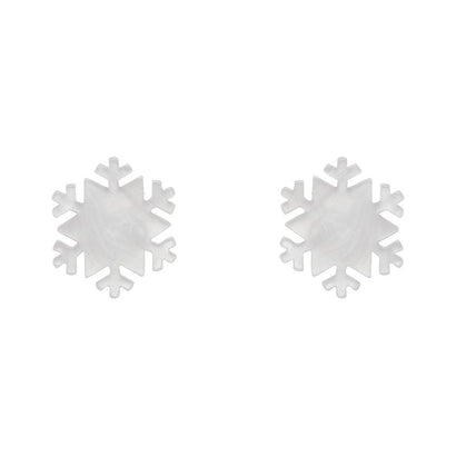 Erstwilder Essentials Snowflake - Ripple Resin Stud Earring - White EE0019-RI8000