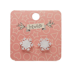 Erstwilder Essentials Snowflake - Ripple Resin Stud Earring - White EE0019-RI8000