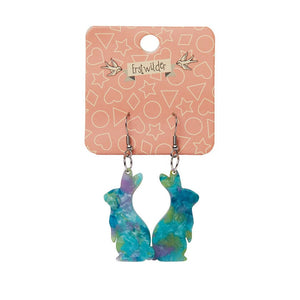 Erstwilder Essentials Bunny Mottled Resin Drop Earrings - Green EE1007-MO4000