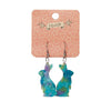 Bunny Mottled Resin Drop Earrings - Green