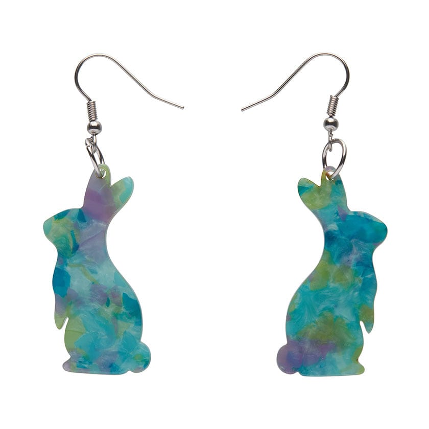 Erstwilder Essentials Bunny Mottled Resin Drop Earrings - Green EE1007-MO4000