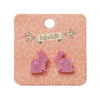 Bunny Ripple Resin Stud Earrings - Mauve