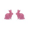 Bunny Ripple Resin Stud Earrings - Mauve