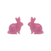 Bunny Ripple Resin Stud Earrings - Mauve